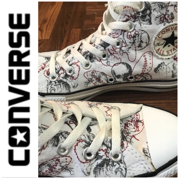 skull converse high tops